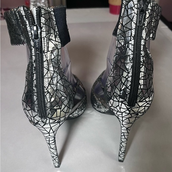 Jeffrey Campbell handmade silver ankle wrap pointy toe high heel shoes size 9.5 - Picture 9 of 17